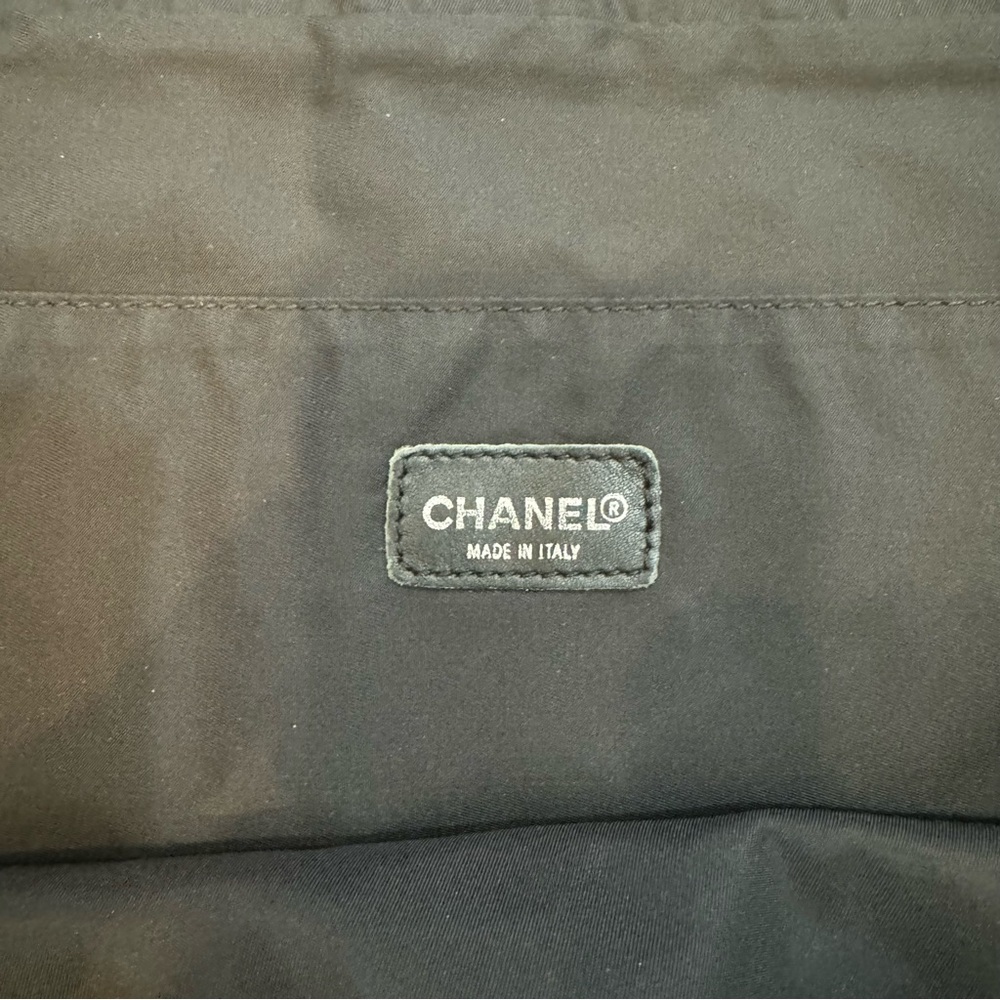 Chanel Logo Black Nylon & Leather Travel Ligne Document or Laptop Bag - Picture 5 of 7